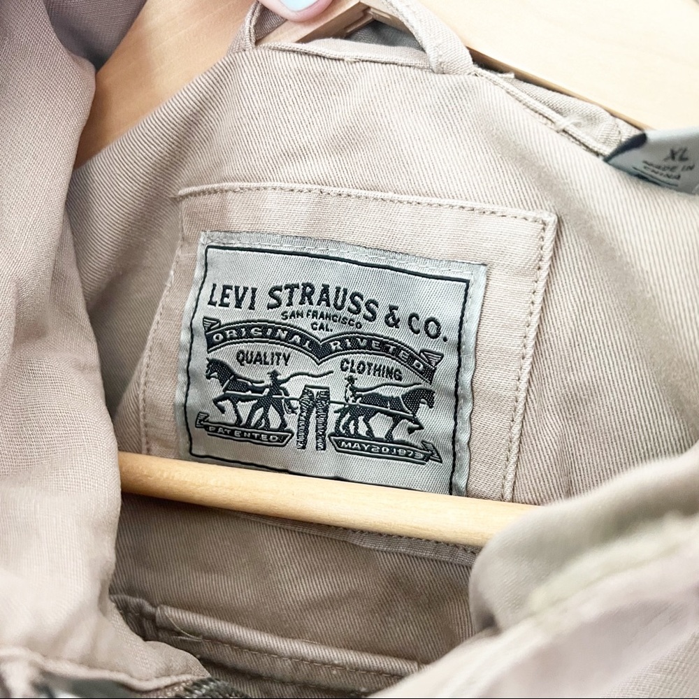Levi's Hooded Crop Preppy Field Utility Cotton Jacket Khaki XL NWT - Picture 6 of 13
